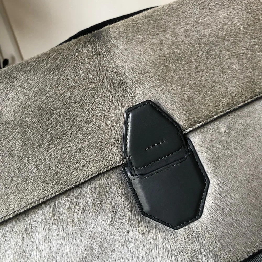 Alexander Wang pony hair Racketeer gray large handbag $1900 - Picture 4 of 9